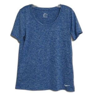 Nike Womens Sz Medium Dry Legend Short Sleeve Top Heather Blue
